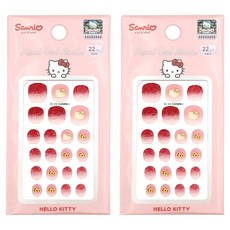 Beauty Home 三麗鷗 Hello Kitty 迷你凝膠美甲貼, 2個, 粉紅色