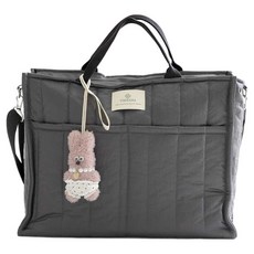 Ymmama Big Yum Bag 方形鋪棉尿布包, 炭灰色