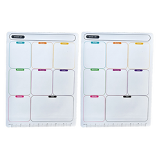 Happy Goods 磁吸橡膠磁鐵便條板 週計畫A 2入, 合成樹脂