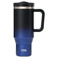 TYESO 泰碩 手把冰霸杯, 1個, 黑藍漸變, 1.2L