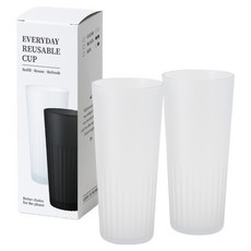 레스이즈모어 매일 쓰는 리유저블 컵, 클리어, 2개, 500ml