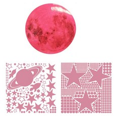 야광 별 포인트 스티커 3종 세트 AFG3387, 핑크