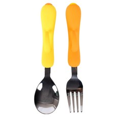 LiLFANT 自主學習拇指環湯匙叉子組, 混色, 1套, 湯匙 + 叉子