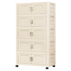ANDY MAY2 大櫻加深款雙開門折疊收納櫃 AM-R600 400L, 5層, 米白色