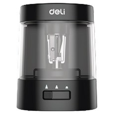 델리 베이직 3단계 심조절 자동 연필깎이, 블랙, 1개