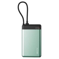 넥스트유 보우반 고속충전 초경량 초슬림 케이블 일체형 대용량 보조배터리 10000mAh, 그린, 1009QPB MINI GR