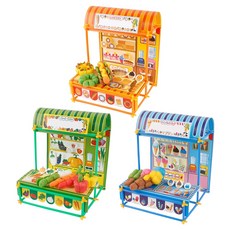 PLAYCORN 我們社區的商店市場遊戲3件組, 麵包, 蔬菜, 冰淇淋店, 1個