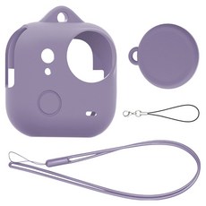 스페이스쉴드 인스타360 GO Ultra 카메라 본체 보호 실리콘 케이스 + 넥 핸드 스트랩 + 파스텔 컬러 키링 세트, 1세트, 타로