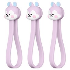 엘라고 BT21 미니니 마그네틱 케이블 타이 망, 3개