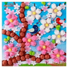 PLAYCORN 拼貼畫製作 4人份, 櫻花, 1套