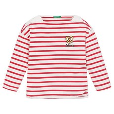 베네통키즈 아동용 언발스트라이프 면 티셔츠 QATS07441