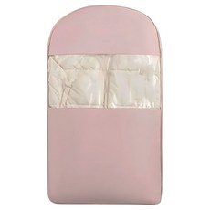 掛式透明壓縮防塵衣物收納袋 長款 淺桃粉, 1個, 1個裝