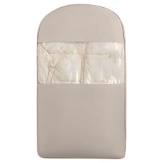 掛式透明壓縮防塵衣物收納袋 長款 燕麥色, 1個, 1個裝