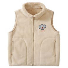 스타빈 아동용 애니멀 도톰 기모 조끼 집업 점퍼