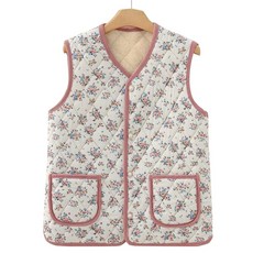 女神款保暖舒適復古風奶奶風毛絨背心 YSFG77