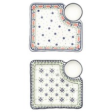 폴라브 만두접시 2종 세트, 1세트, 로즈, 클로버