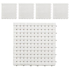 半島良品 拼接浴室防滑墊 編織格, 奶白色, 5個