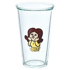 글라스락 빵빵이의 일상 옥지 메롱컵 500ml, 투명, 1개