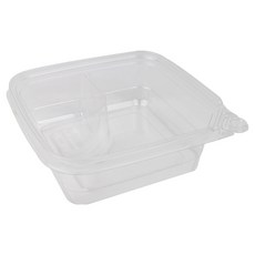 INP 透明PET安心密封一鍵式容器 16 x 16 x 5.5 cm SB16-2格, 20個, 1入