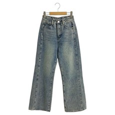 時尚黑 女款 長版/短版 工裝風側邊開衩寬版水洗牛仔褲 cppt15424k58