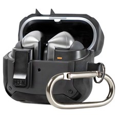 Nuart Galaxy 防變色鎖扣防撞TPU保護殼, 1個, Nuart Galaxy Buds3/Buds3 Pro, 黑色