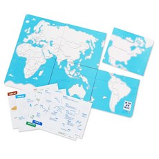 Catch Teenieping Gabe Family 蒙特梭利Plus 磁鐵世界白地圖 KS4222, 混合色