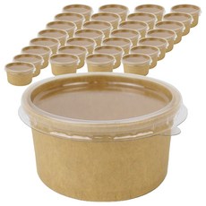 INP 牛皮圓形醬料杯 88ml + 透明蓋組, 100套