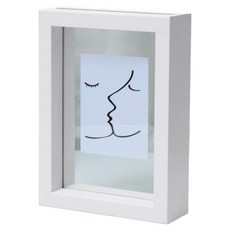 Jjinway 乾燥花葉裝飾堅固雙面相框, 1個, 白色10