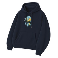 PLAYS 男性刷毛迷你玩偶連帽T恤