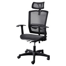 CABLE&HOME'S 凱堡家居 Auster 高透氣全網T扶電腦椅, 黑色