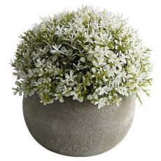 게으른 친구 화분 물안주는 조화 꽃 화이트 데이지, 그레이, 1개