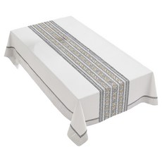 半島良品 北歐簡約防水防油印花桌巾, 1個, 酋長的祝福 白色, 180 x 140cm