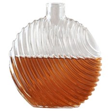 弗倫奇瑪爾斯 Line 系列扁平威士忌葡萄酒醒酒器 透明 MMM3282, 1個, 550ml