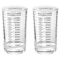 達帕郎 義大利玻璃計量刻度咖啡盎司杯 2入 HJ0424, 黑色, 1個, 120ml