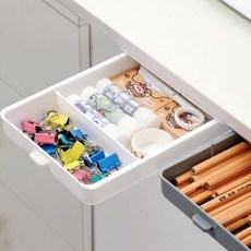 메르코 붙이는 슬림 데스크 히든 슬라이드 서랍 대형, 화이트, 1개