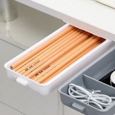 메르코 붙이는 슬림 데스크 히든 슬라이드 서랍 소형, 화이트, 1개