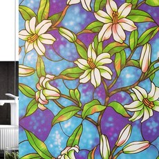 秘密花園 美麗玻璃窗貼 百合花, 混合色