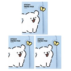 몰티즈 4단 점착 메모지 세트, 스카이블루, 3세트