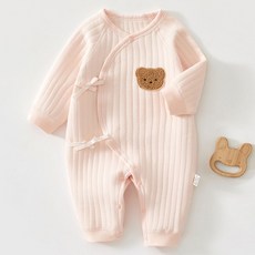 베베니즈 신생아용 도톰골지 뽀글곰 배냇 우주복