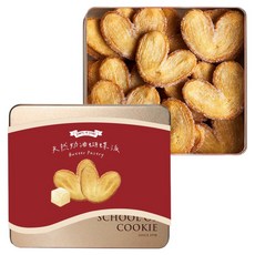 School of Cookie 台灣優格餅乾學院 天然奶油蝴蝶派鐵盒餅乾, 200g, 1個