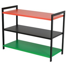 banaco Pelly 彩色鋼製3層收納架, 橘色 + 綠色 + 黑色(層架), 黑色(框架), 3層