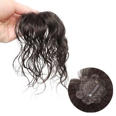 여우가발 여성용 꽃망 원핀 피스 인모 정수리 부분 웨이브 가발 W2056, 진한갈색, 1개