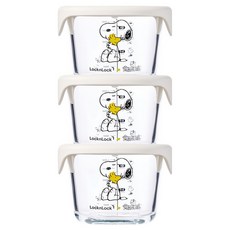 락앤락 피너츠 스누피 리틀럽 이유식 용기 3p, 아이보리, 1개, 260ml