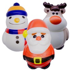 ARTNISM 聖誕節軟軟舒壓球 捏捏樂 聖誕老人 + 雪人 + 魯道夫套組, 混色, 1套