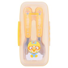 LiLFANT Peekaboo Pororo 安靜湯匙叉子收納盒組, 混合色, 1套, 湯匙 + 叉子 + 收納盒