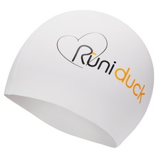 runiduck 矽膠泳帽 Sweet Heart, 白色, 1個