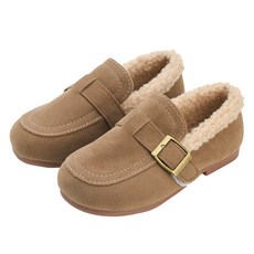 Rabbit Foot 兒童腳背扣環毛絨內裡皮鞋