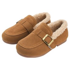 Rabbitfoot 腳背扣環毛絨內裡皮鞋