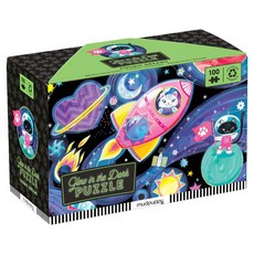mudpuppy 夜光拼圖 宇宙探險貓咪, 1個, 100片