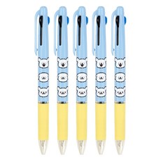 몰티즈 3색 볼펜 0.7mm, 스카이블루, 5개